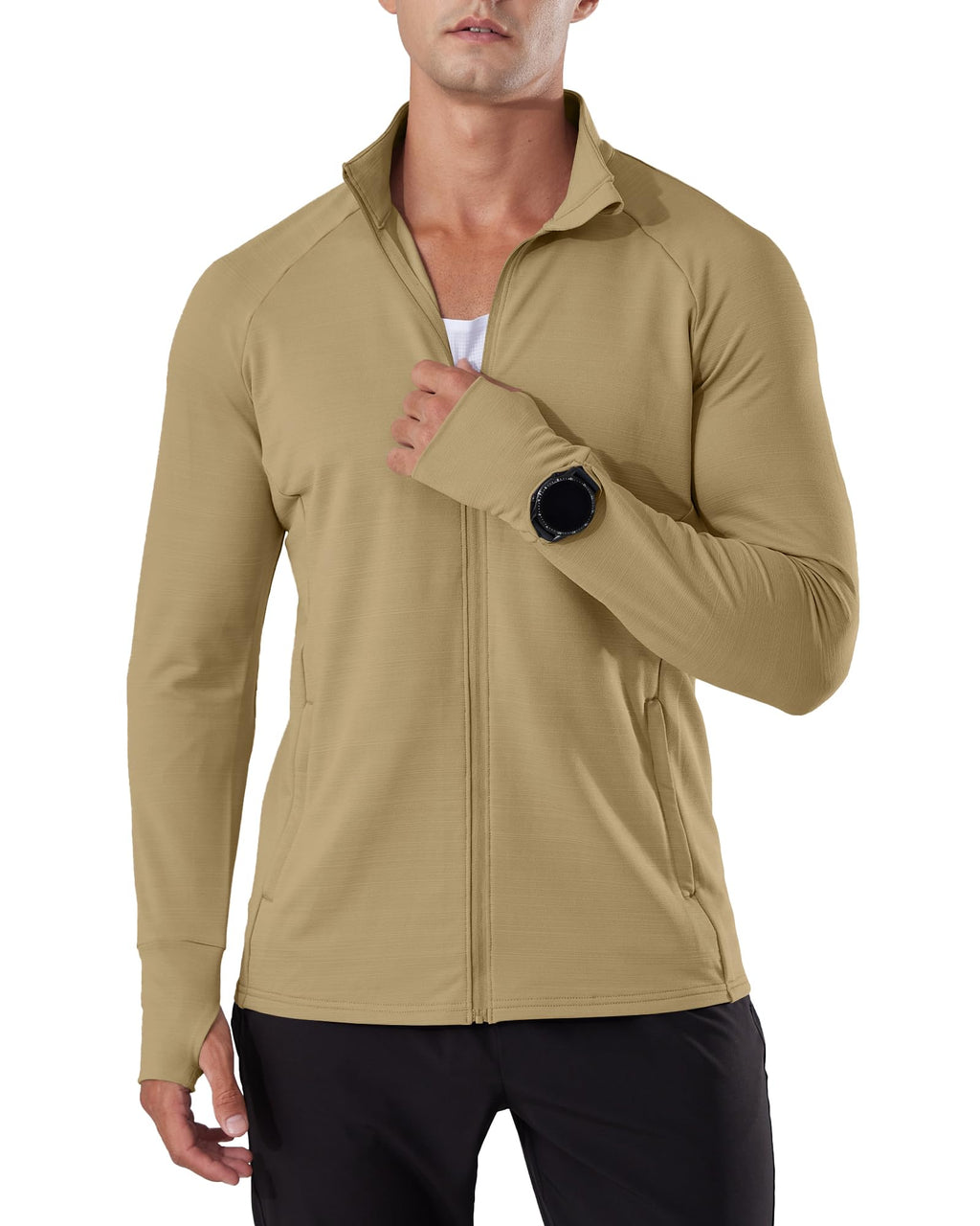 Men's Lightweight Quick-Dry Full-Zip Running Performance Jacket
