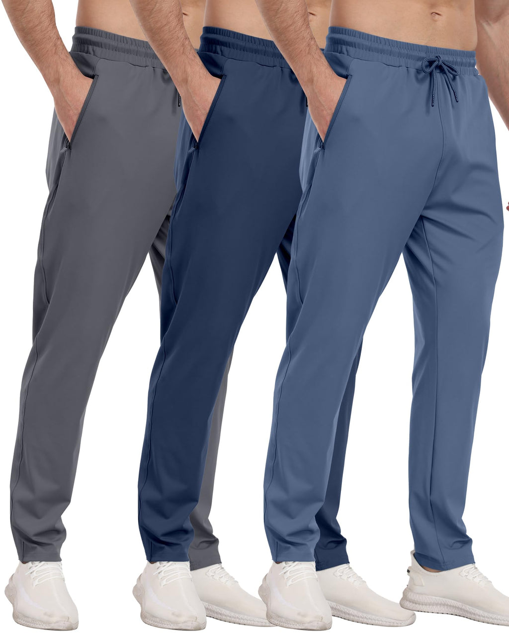 Men's Athletic Jogger Sweatpants with Zipper Pockets for Training