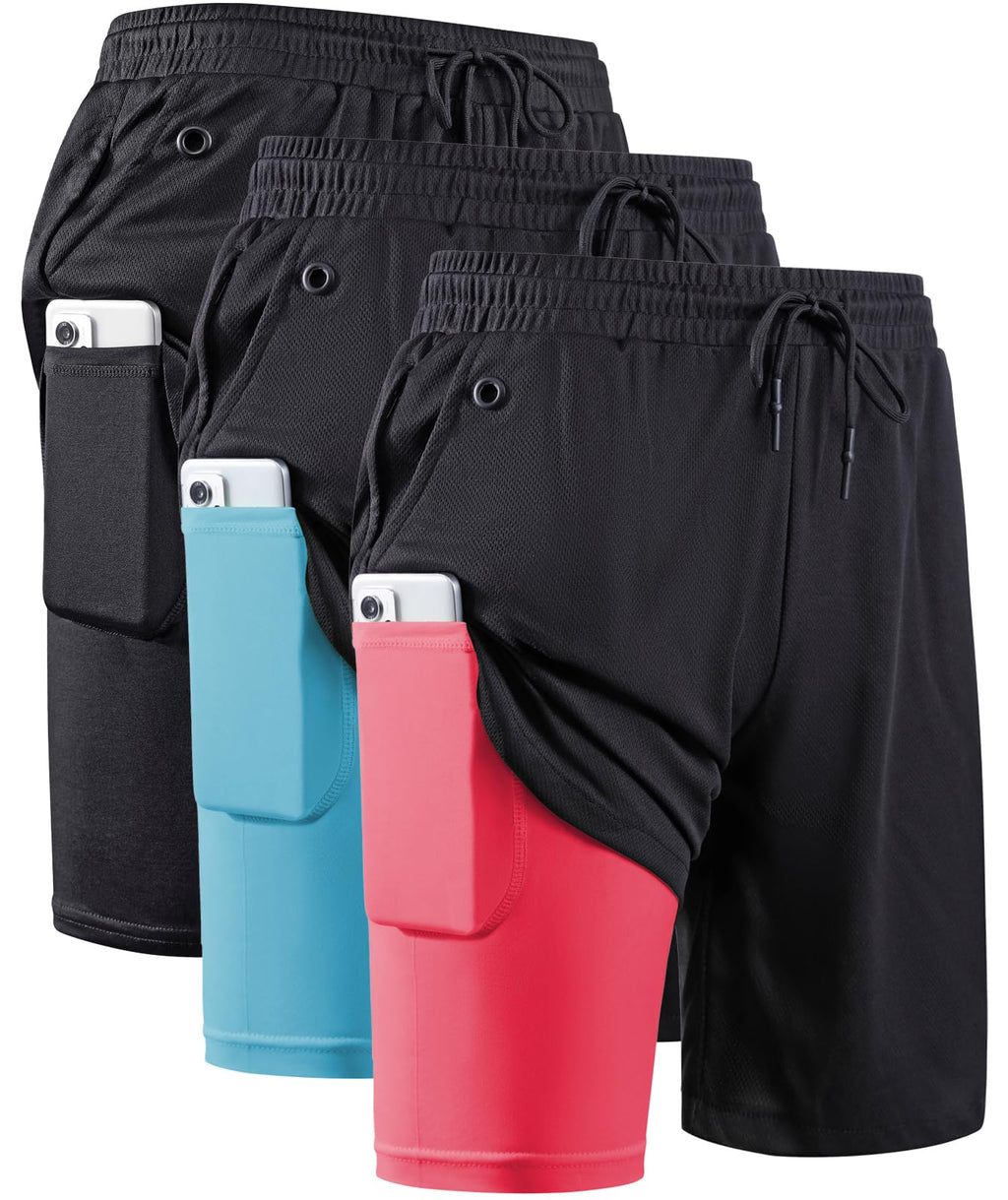 Men's 2-in-1 Running Shorts with Compression Liner for Training