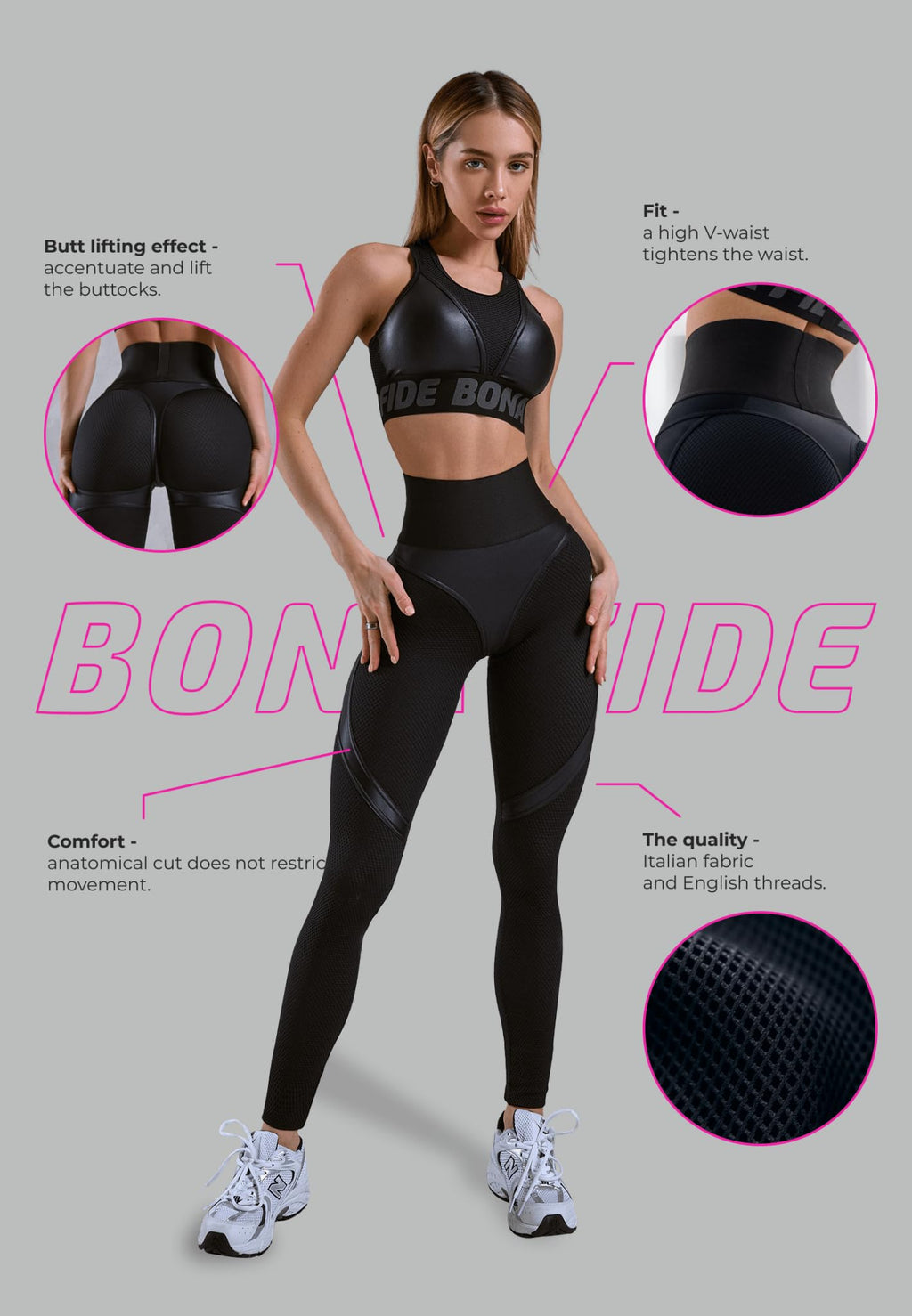 Bona Fide Butt Lifting Leggings for Women - Scrunch Butt Leggings High Waisted Tummy Control - Gym Workout Yoga Pants