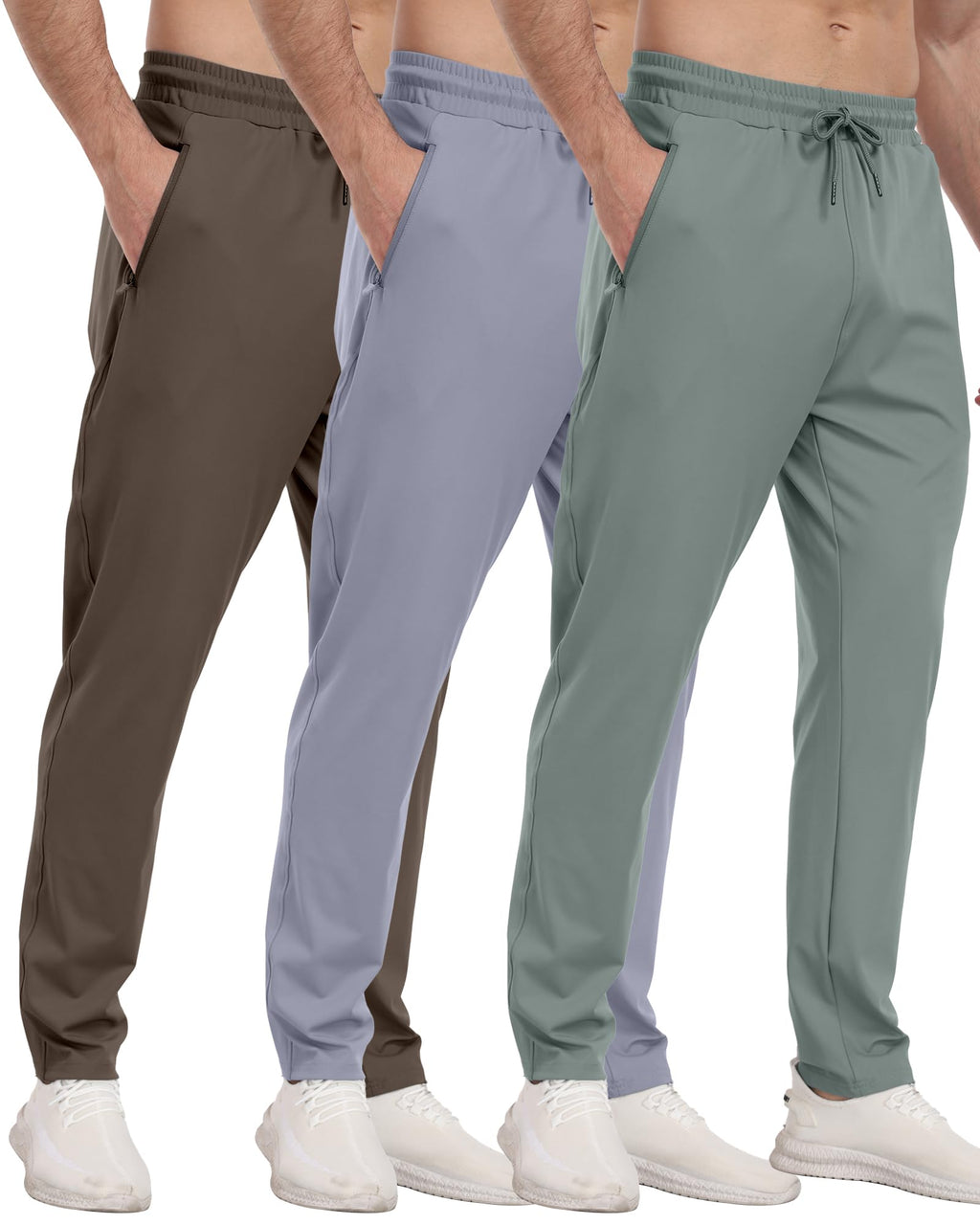 Men's Athletic Jogger Sweatpants with Zipper Pockets for Training