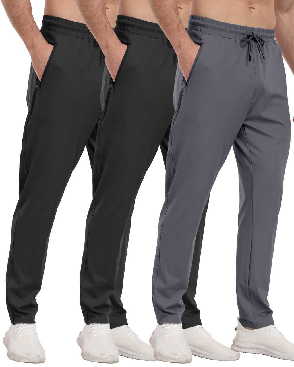 Men's Athletic Jogger Sweatpants with Zipper Pockets for Training