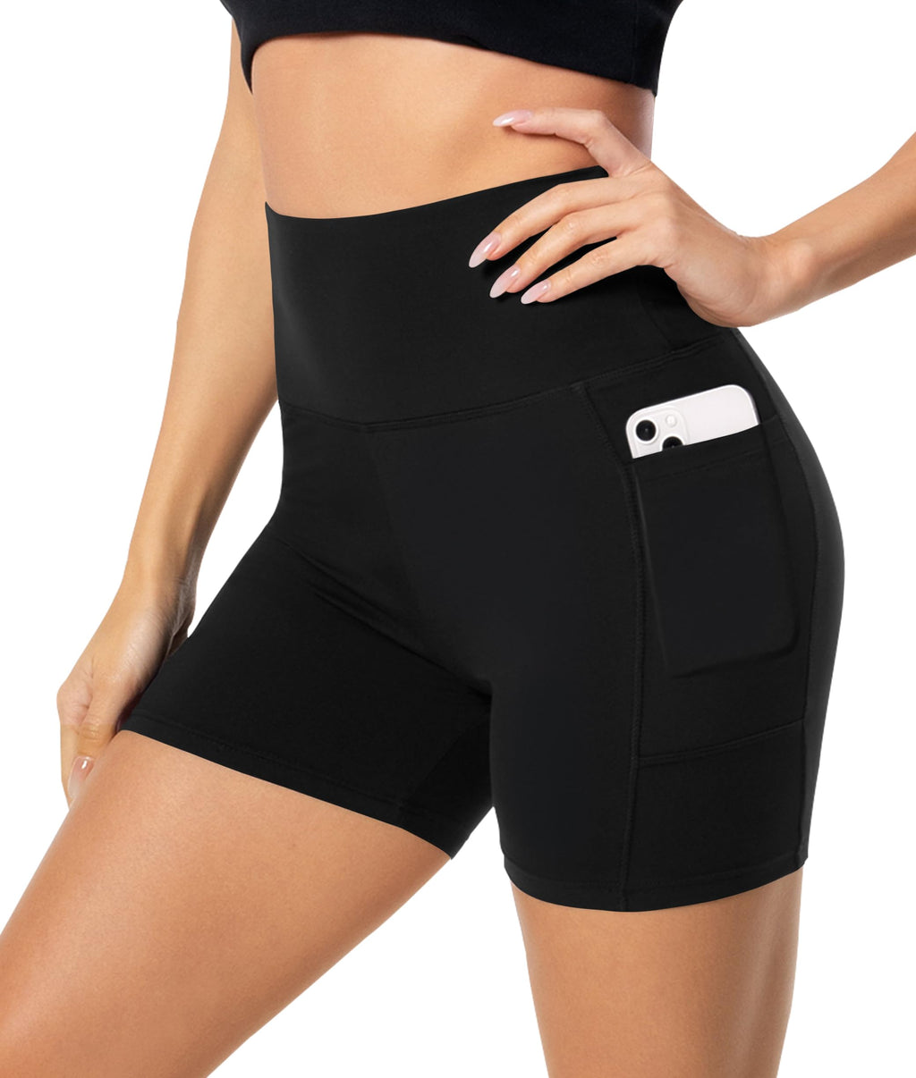 FULLSOFT Women's High Waisted 5'' Biker Shorts, Tummy Control