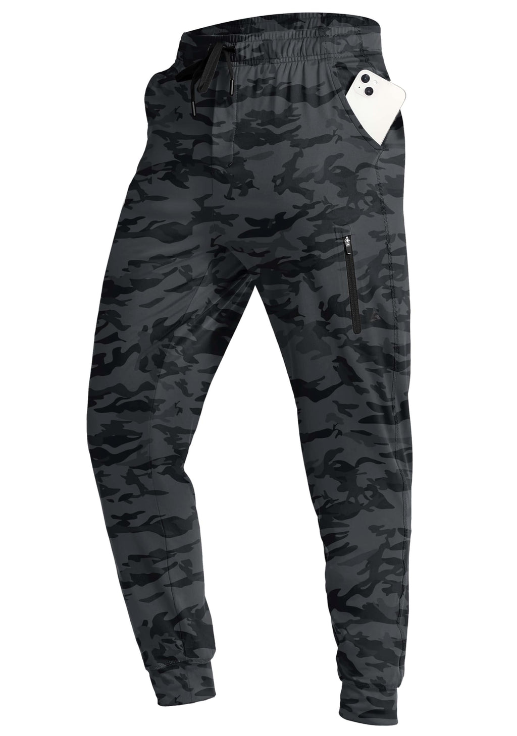 Men's Stretch Athletic Joggers with Zipper Pockets for Training