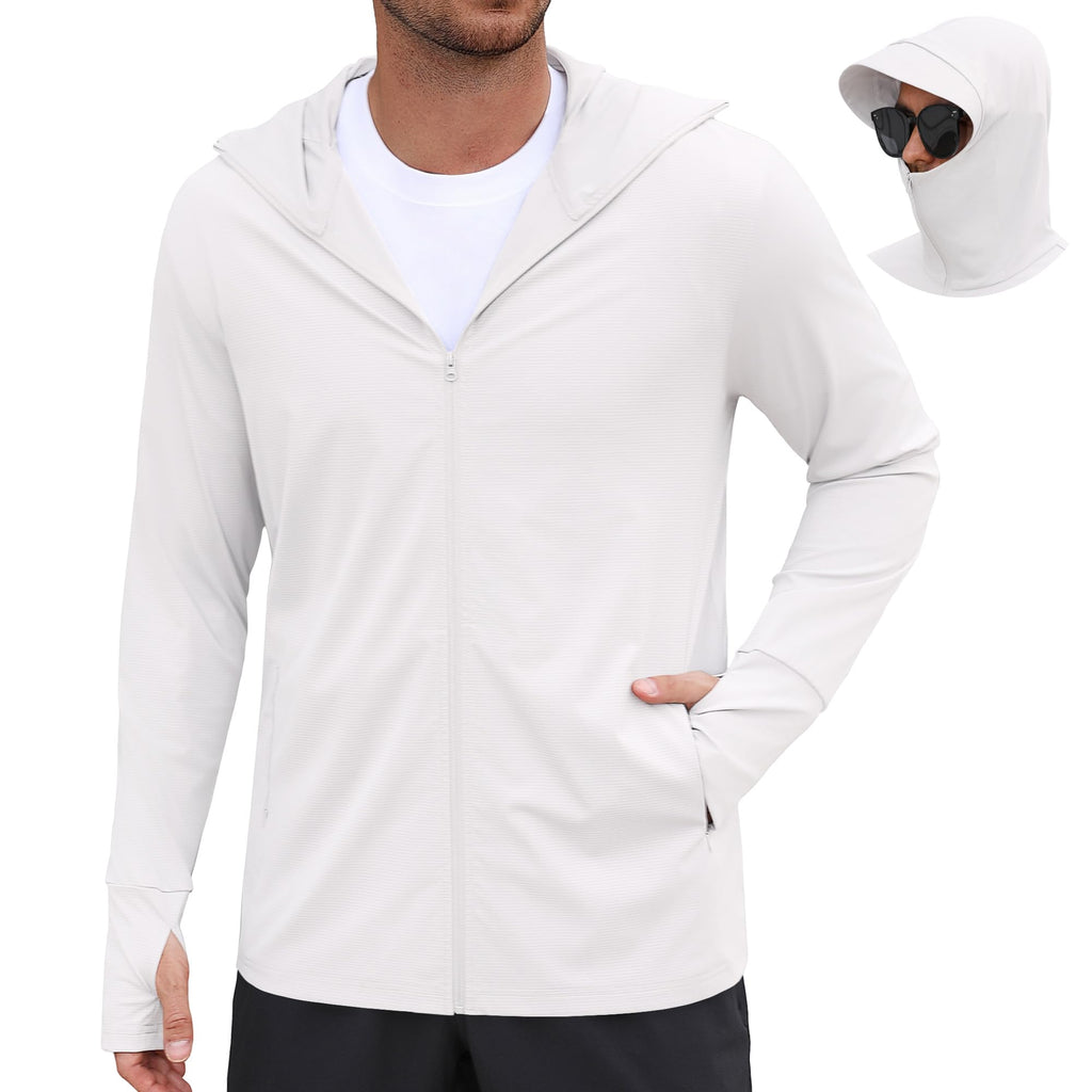 Men's UPF 50+ Lightweight Sun Protection Zip Hoodie Jacket
