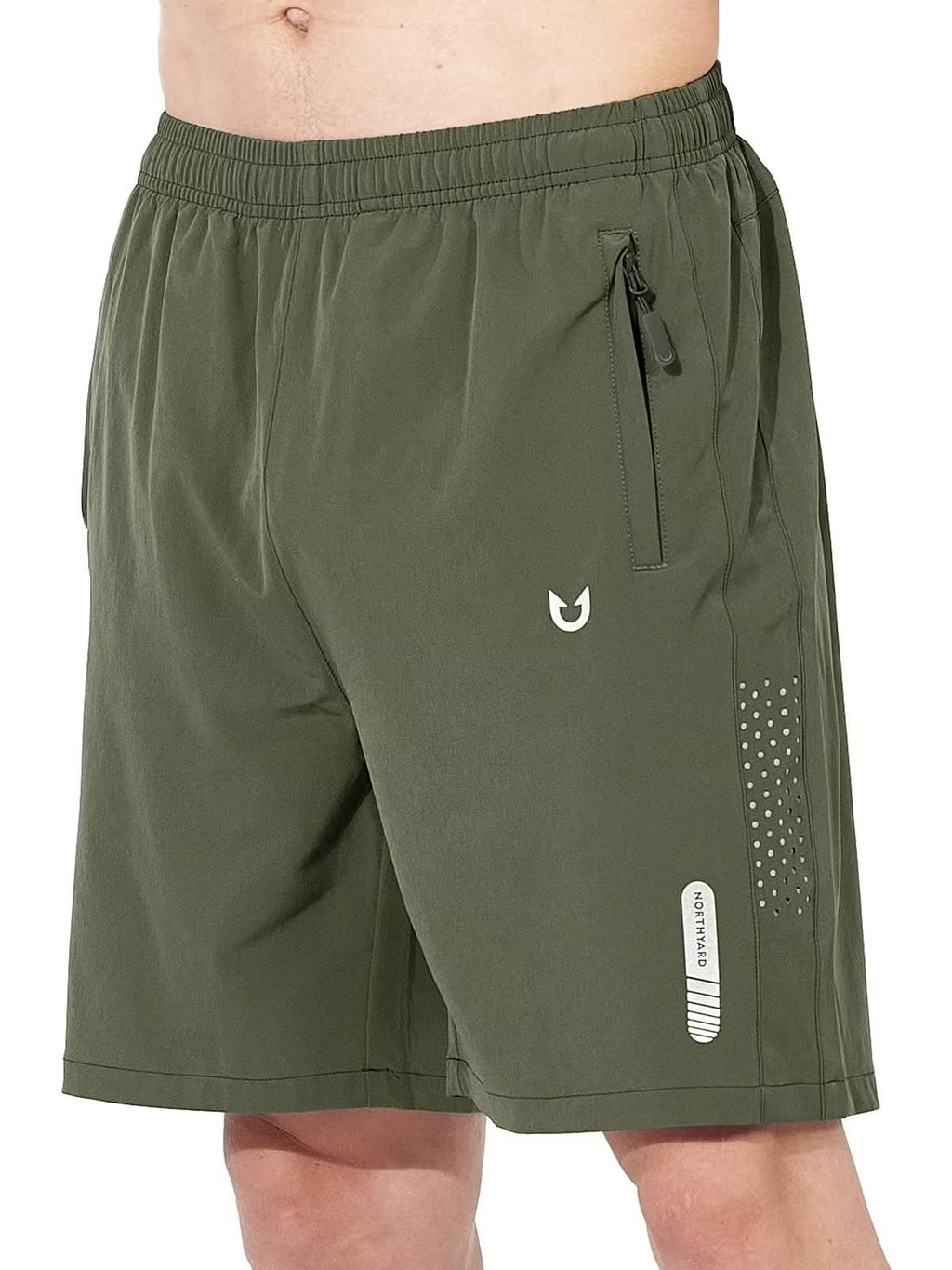 Men's Quick-Dry Running Shorts with Zipper Pockets for Training
