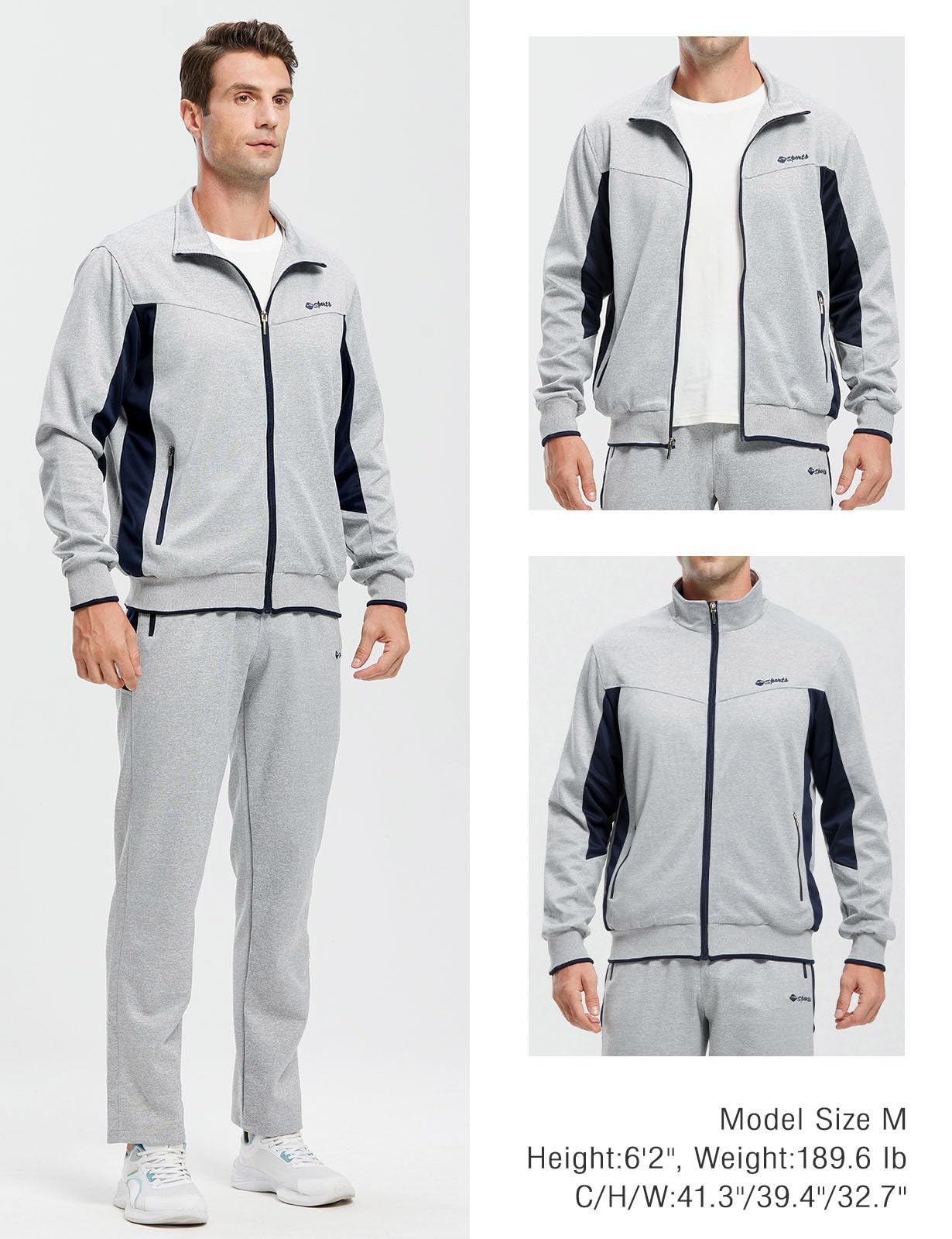 Rdruko Men's Tracksuit Sweatsuits 2 Piece Set Athletic Jogging Gym Activewear Sweat Track Suits Sets