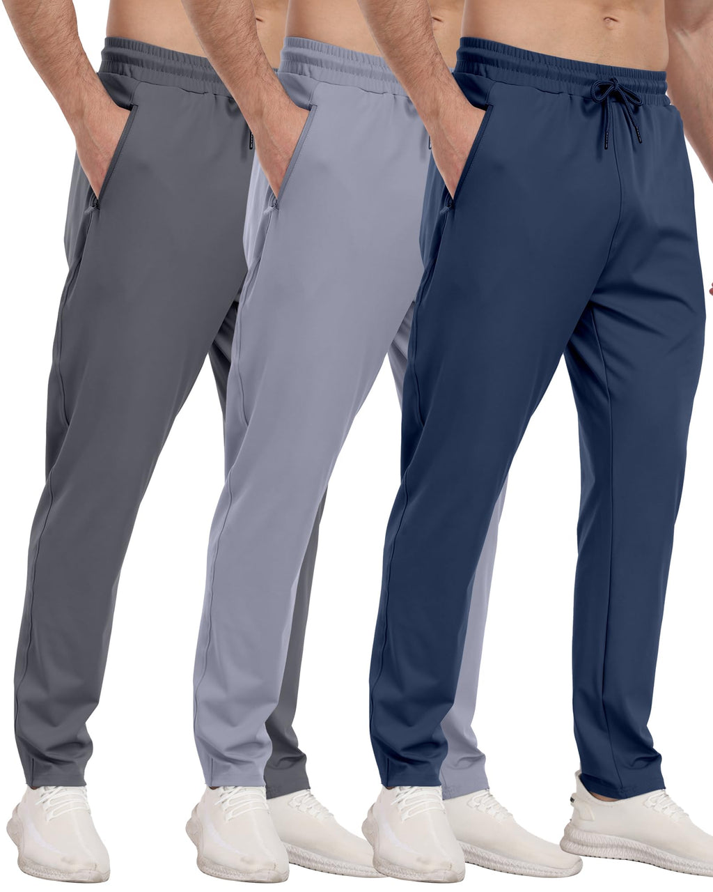 Men's Athletic Jogger Sweatpants with Zipper Pockets for Training