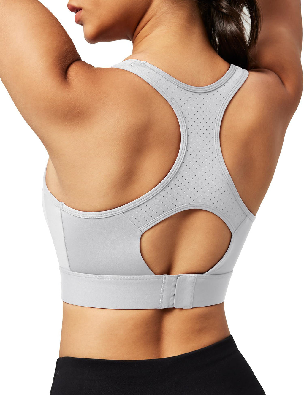 Women's High-Impact Racerback Sports Bra with Full Support for Large Bust