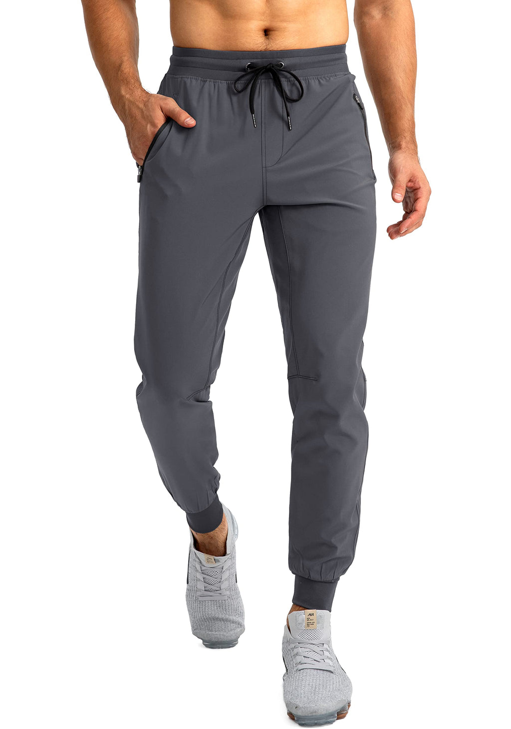 Men's Lightweight Jogger Pants with Zipper Pockets for Training