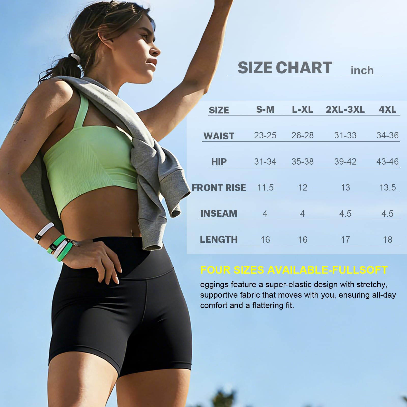 FULLSOFT High Waisted Biker Shorts for Women-5" Tummy Control Fitness Athletic Workout Running Yoga Gym Shorts