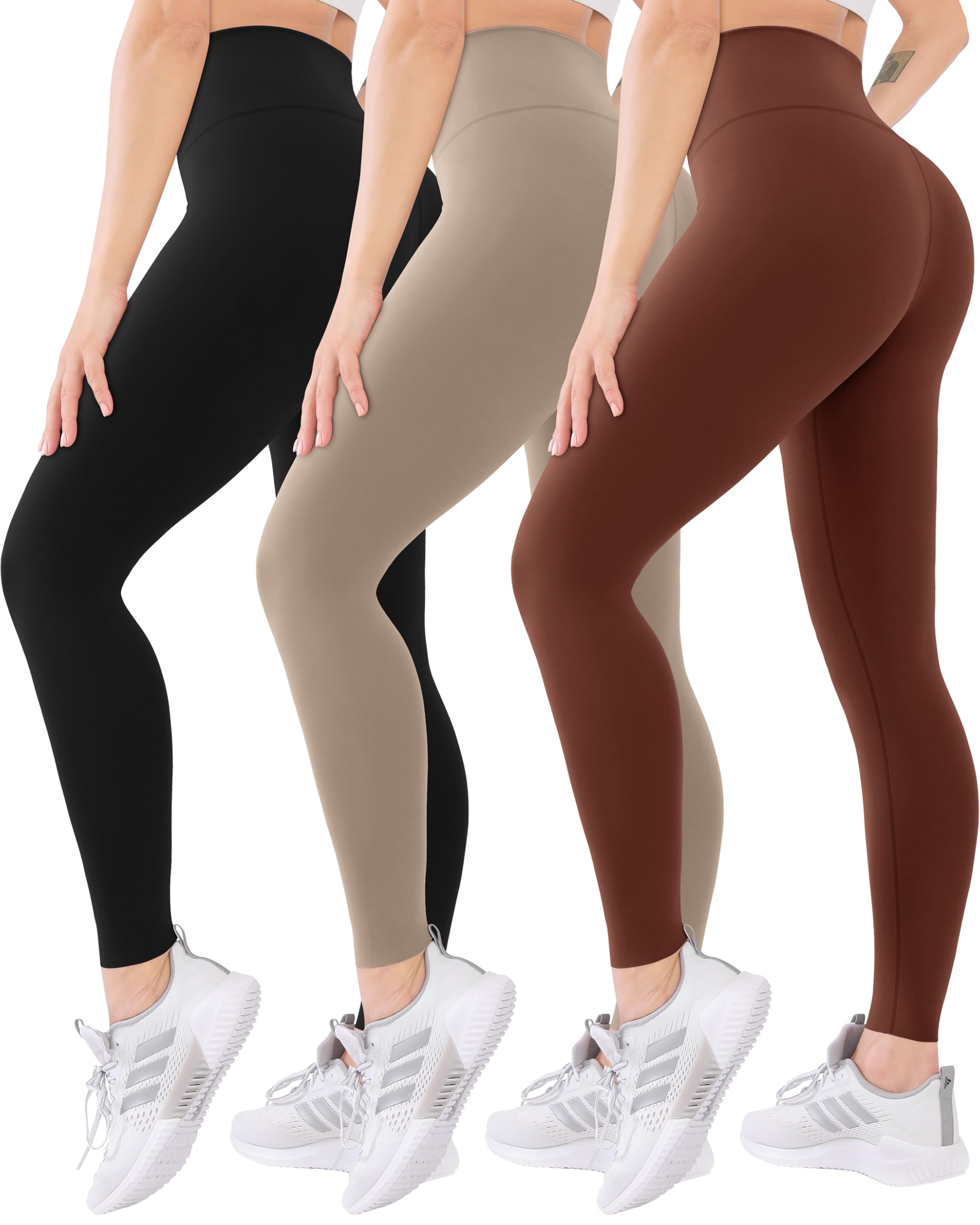Blisset 3 Pack High Waisted Leggings for Women with Pockets Soft Active Tummy Control Pants for Yoga Running & Daily Wear