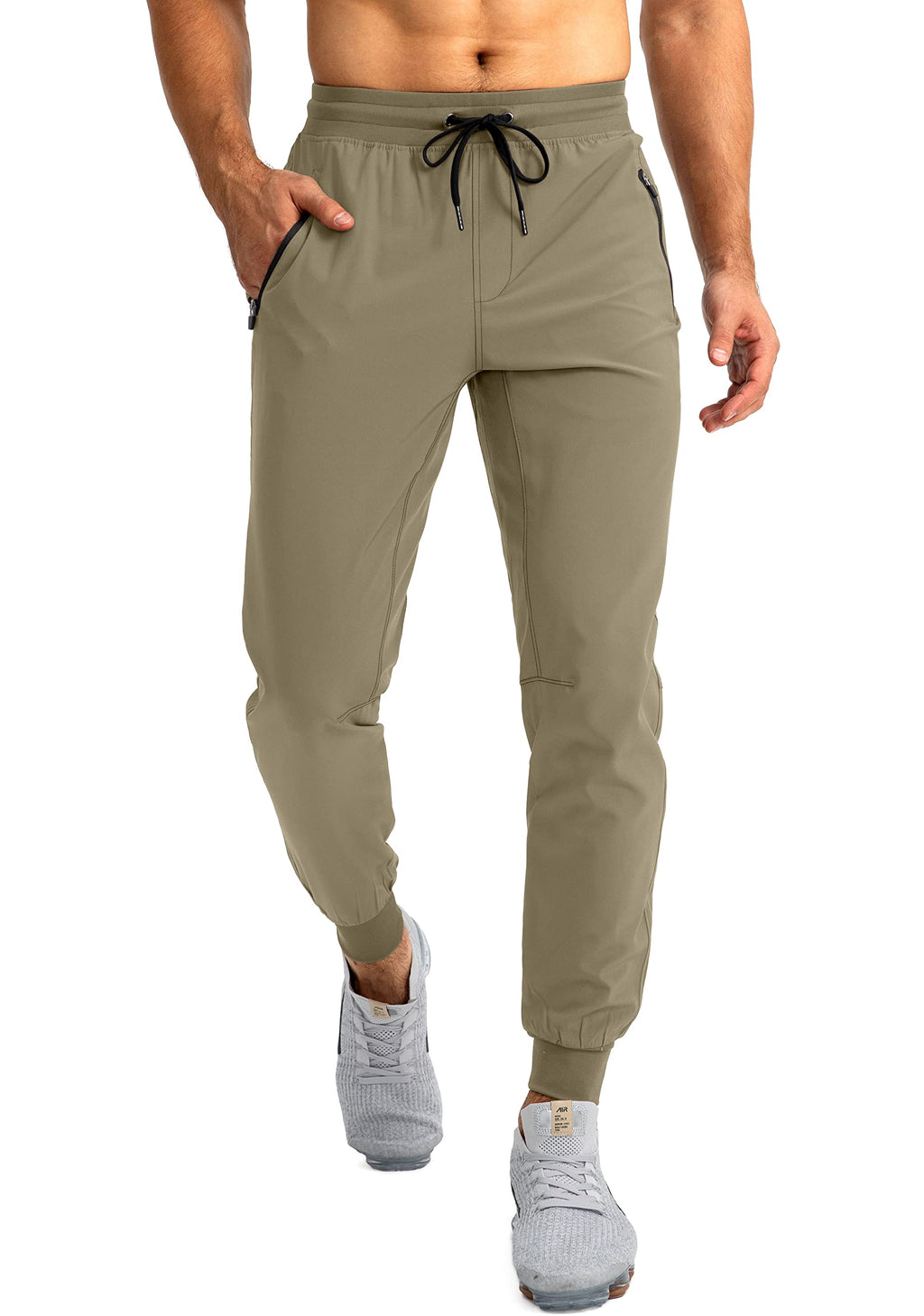 Men's Lightweight Jogger Pants with Zipper Pockets for Training
