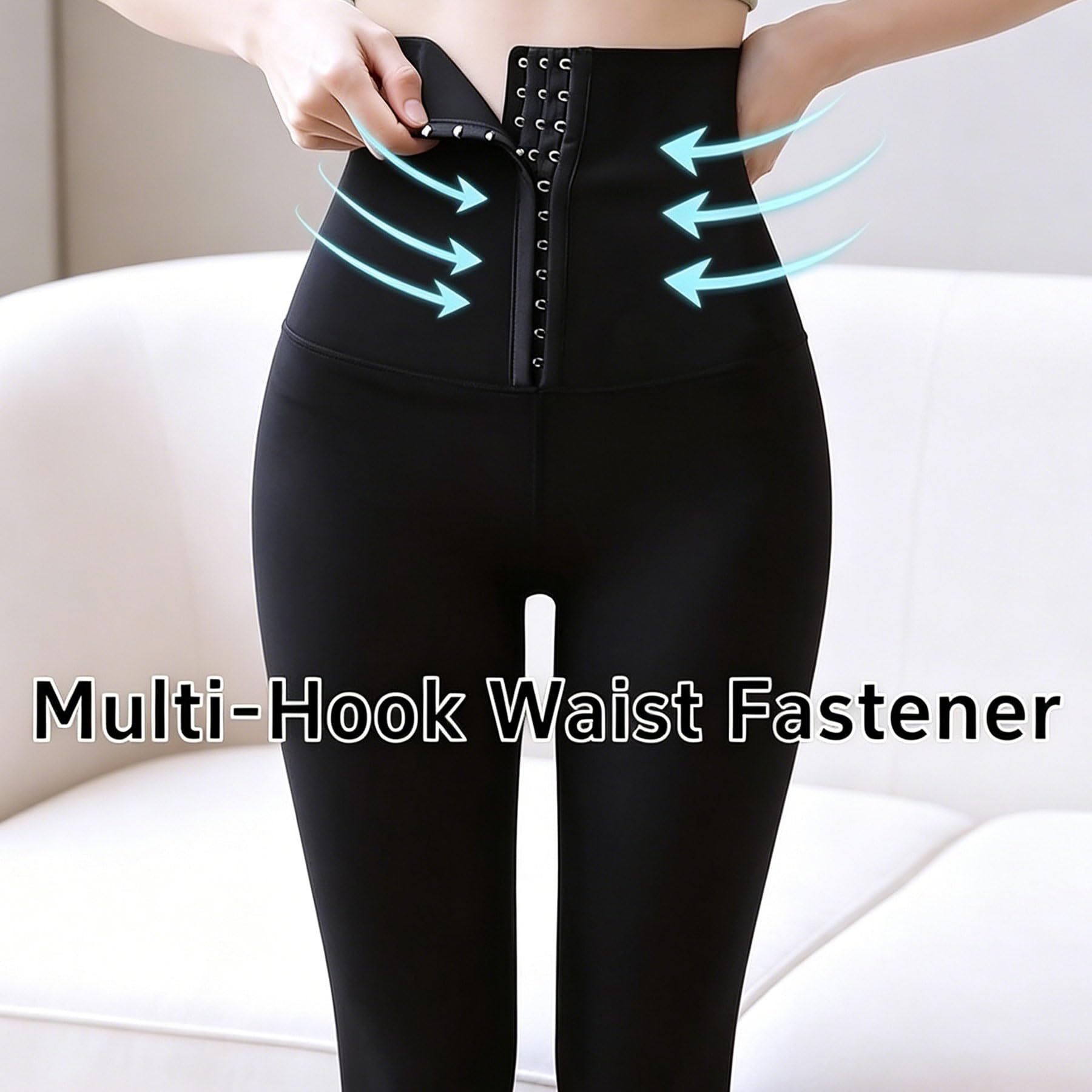QFE High Waist Tummy Control Yoga Pants Compression Leggings for Women Black Workout Butt Lifting Gym Scrunch Waist Trainer