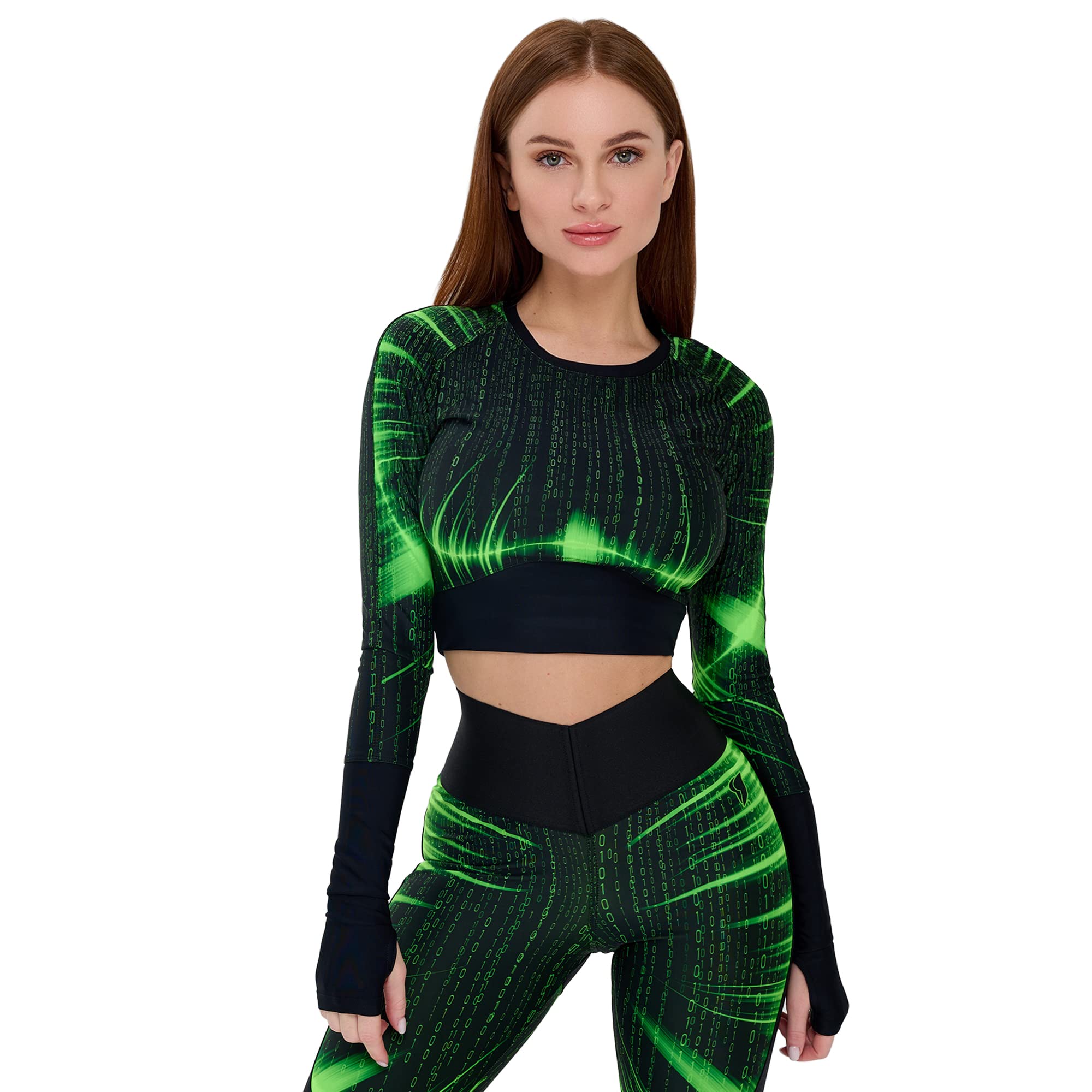 Bona Fide Women's Compression Workout Top Short/Long Sleeve Gym Yoga Running Crop Top