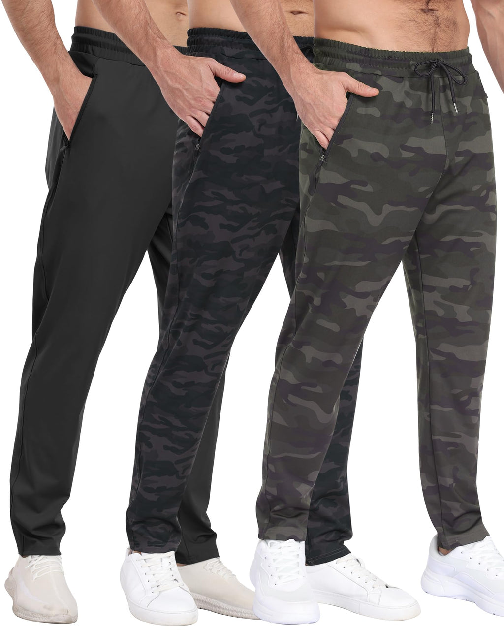 Men's Athletic Jogger Sweatpants with Zipper Pockets for Training