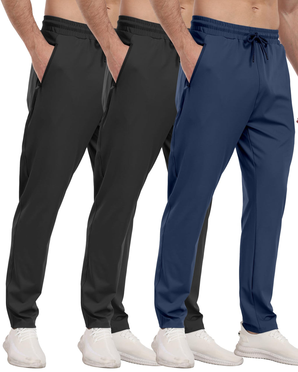 Men's Athletic Jogger Sweatpants with Zipper Pockets for Training