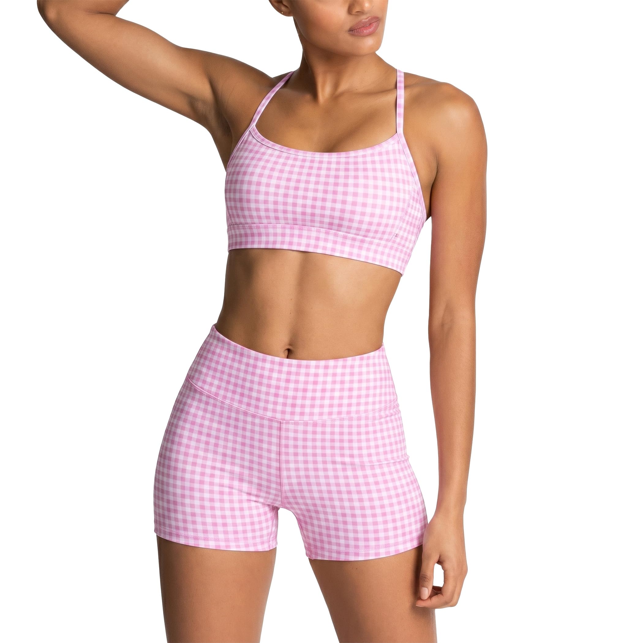 Women's 2-Piece Workout Set with Sports Bra & Biker Shorts