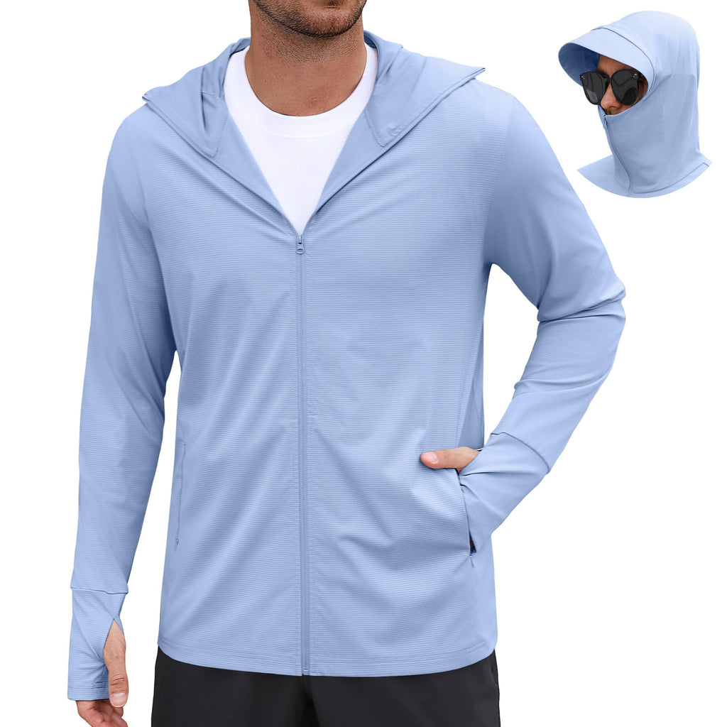 Men's UPF 50+ Lightweight Sun Protection Zip Hoodie Jacket