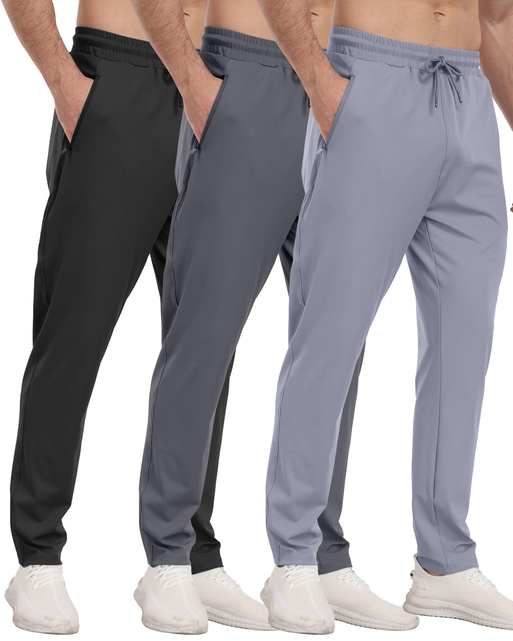 Men's Athletic Jogger Sweatpants with Zipper Pockets for Training