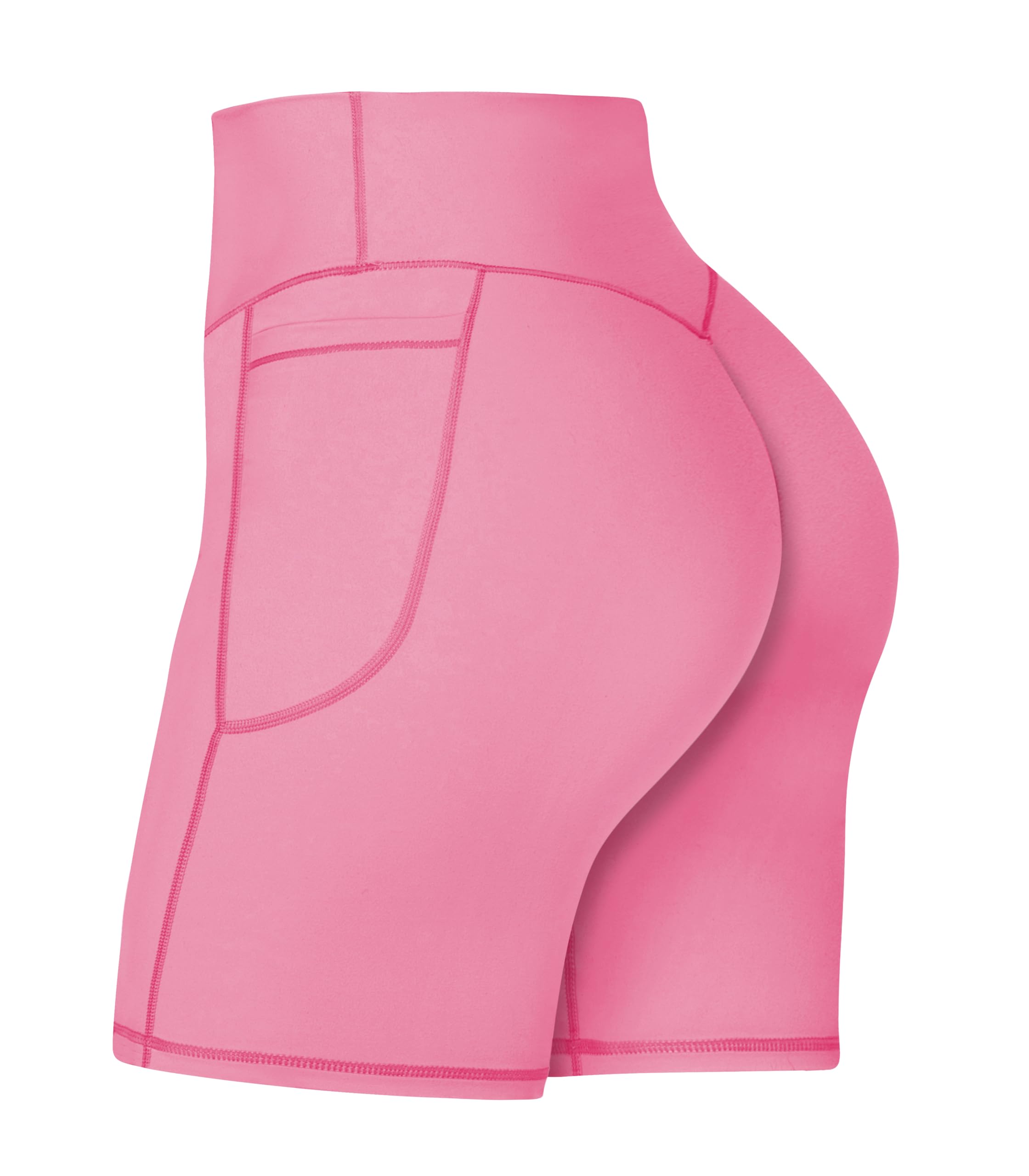 Sunzel No Front Seam Biker Shorts for Women with Pockets, Yoga Workout Gym Bike Shorts with Tummy Control