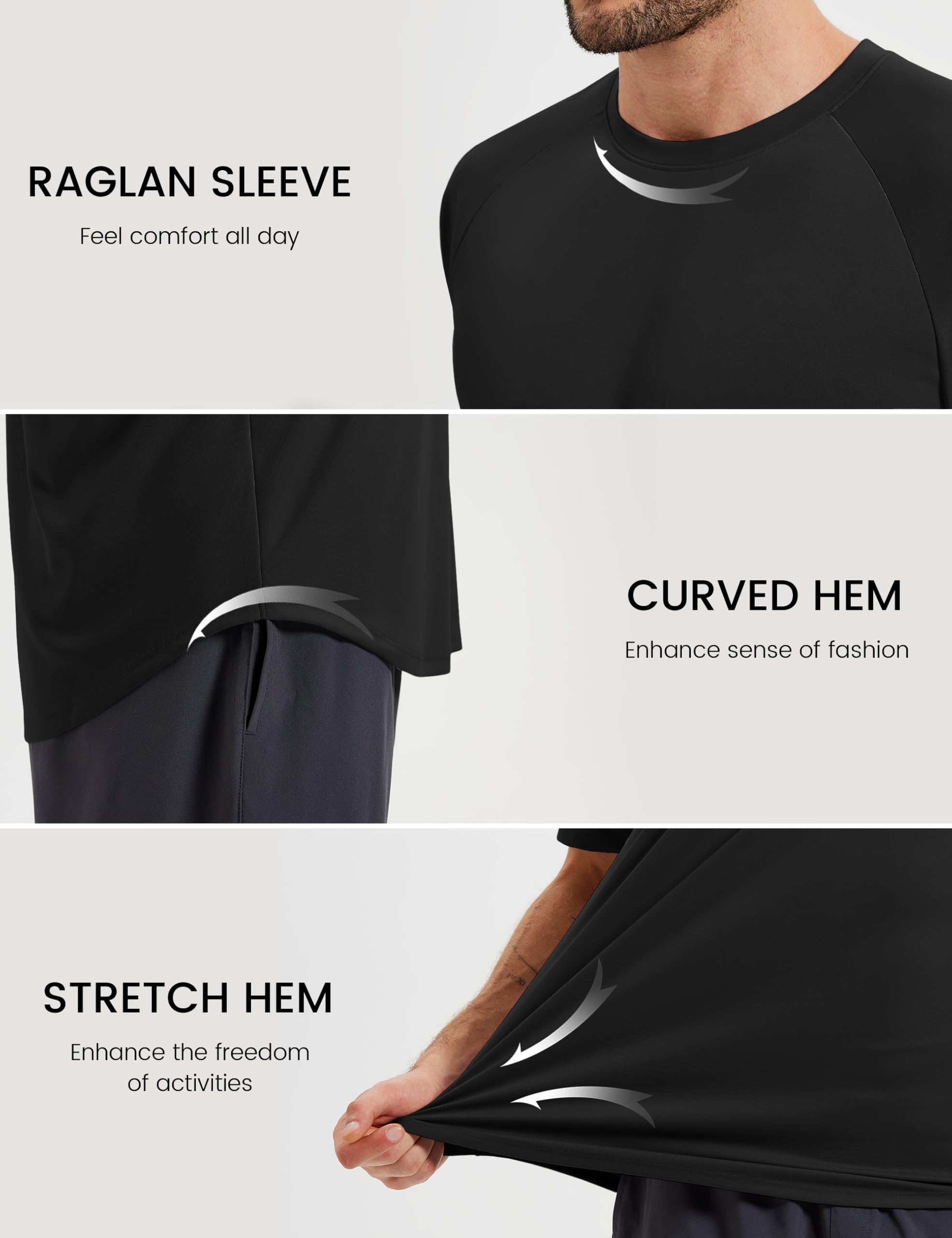 MAGCOMSEN Mens Shirts Short Sleeve UPF 50+ Quick Dry Gym Running Swim Fishing T-Shirts Performance Rash Guard