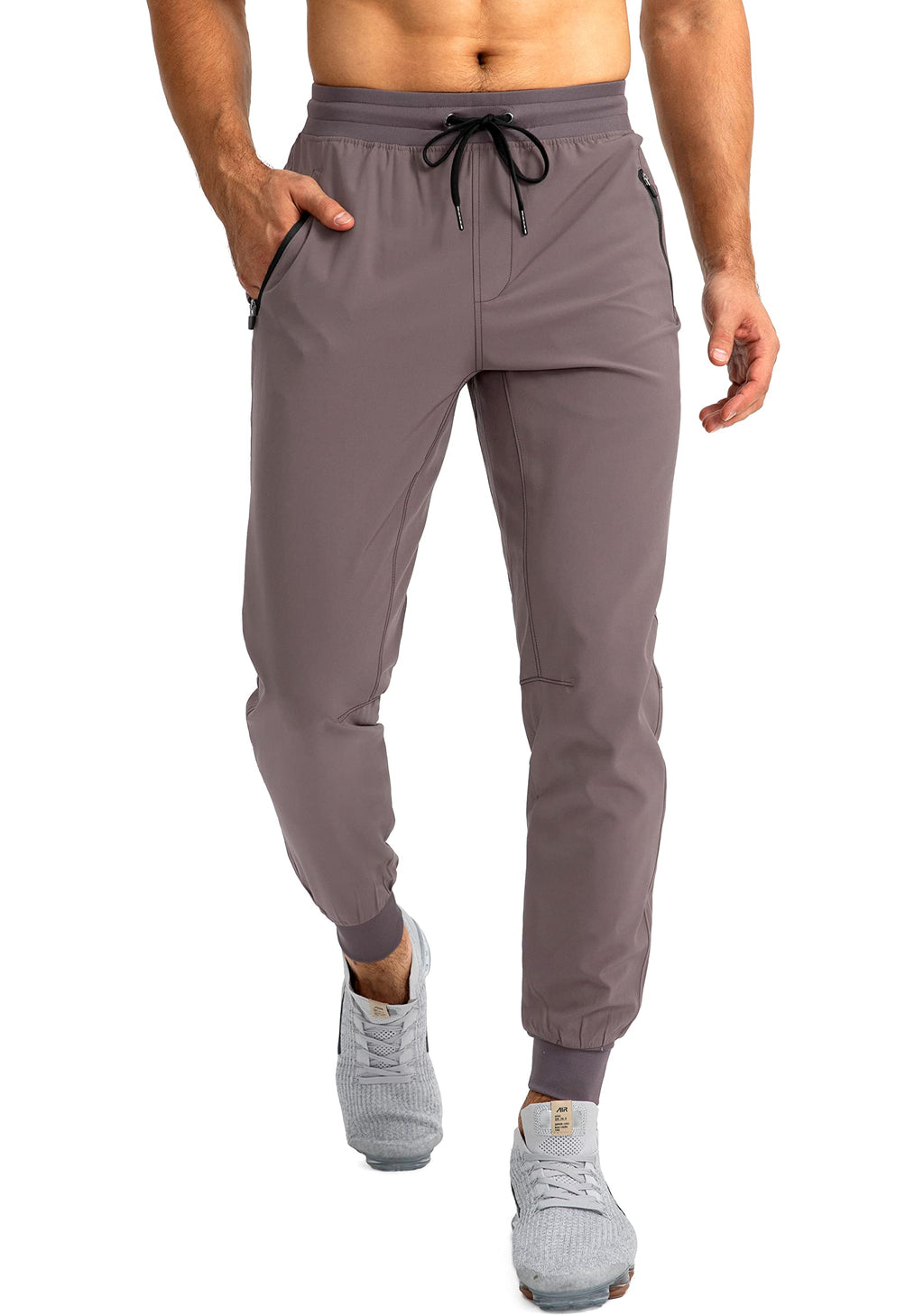 Men's Lightweight Jogger Pants with Zipper Pockets for Training