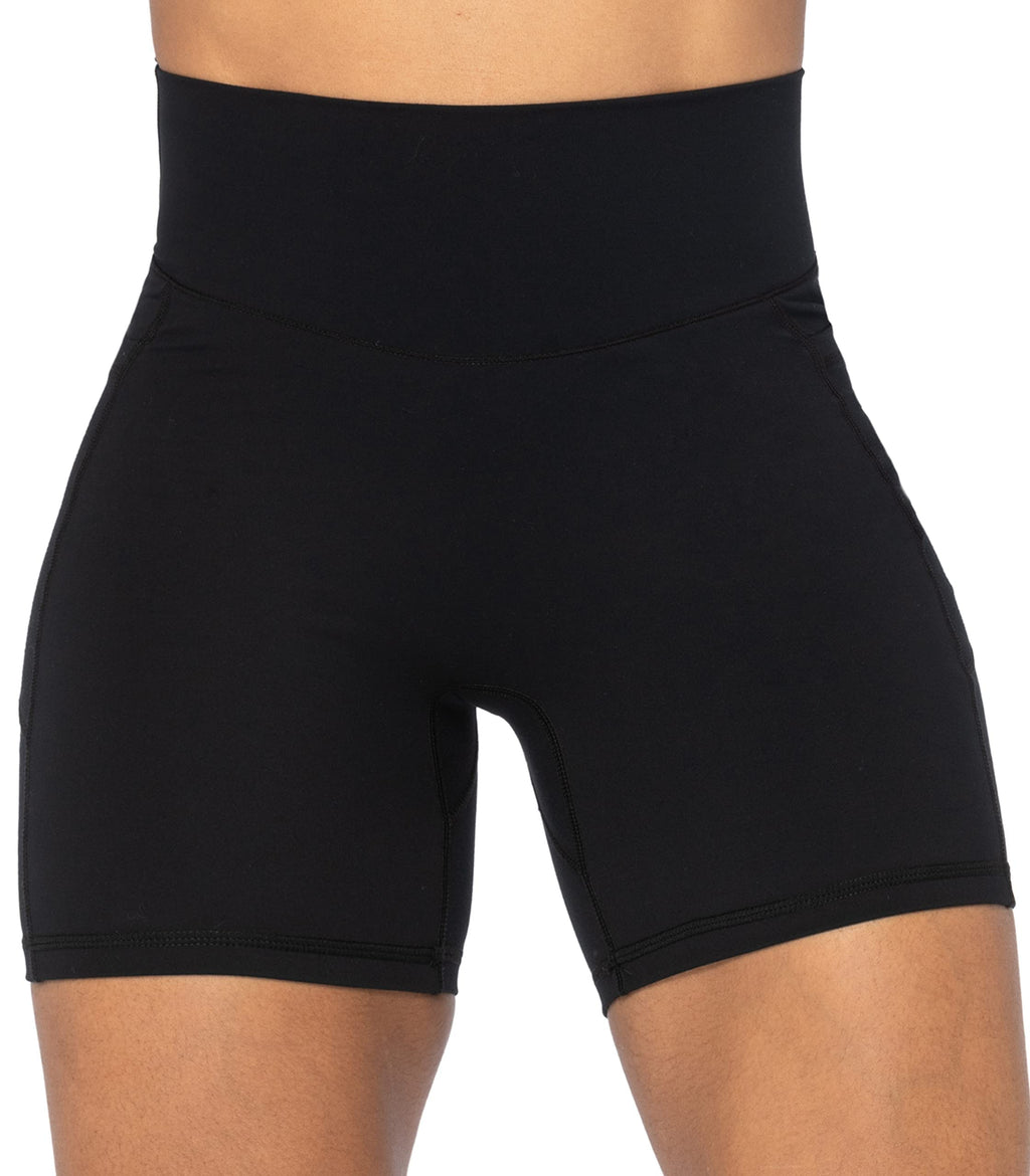 Sunzel No Front Seam Biker Shorts for Women with Pockets, Yoga Workout Gym Bike Shorts with Tummy Control