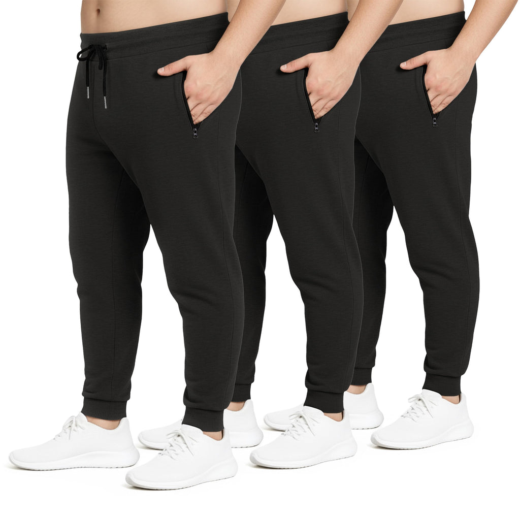Men's Fleece Jogger Sweatpants with Zipper Pockets for Training