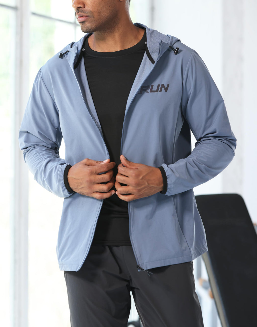 RPOVIG Men's Tracksuit Sweatsuits 3 Piece Windproof Jacket Long-Sleeve T-Shirts Pants Athletic Hiking Camping Jogger Outfits