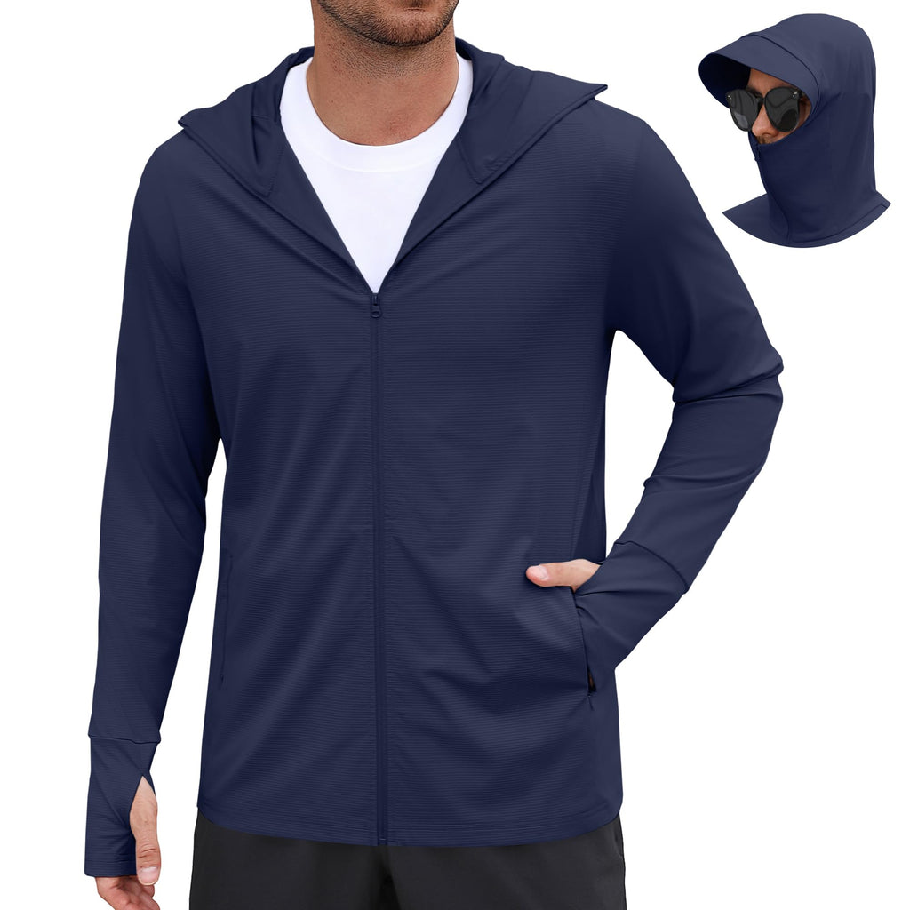Men's UPF 50+ Lightweight Sun Protection Zip Hoodie Jacket