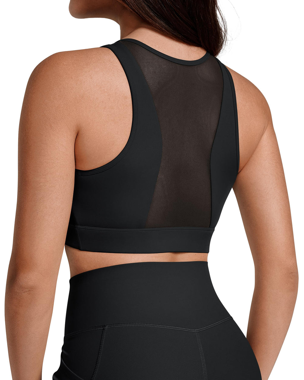 Queenie Ke BareLuxe Sports Bra for Women Medium Support Front Zipper Breathable Mesh Racerback Workout Bra for Yoga & Gym