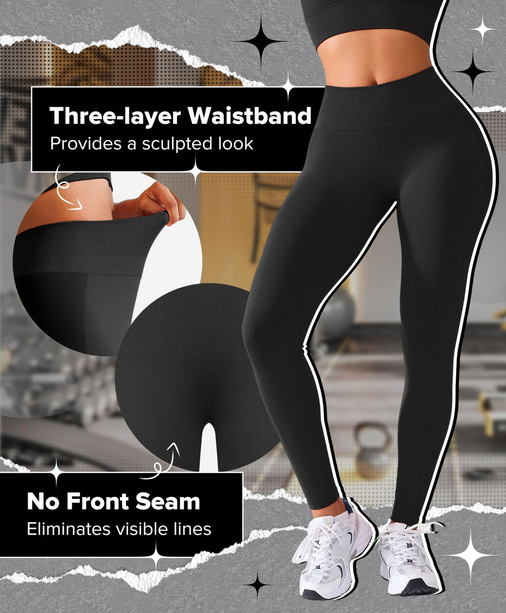 BRXL Butt Lifting Lycra No Front Seam Workout Leggings for Women Tummy Control High Waist Seamless Gym Running Leggings