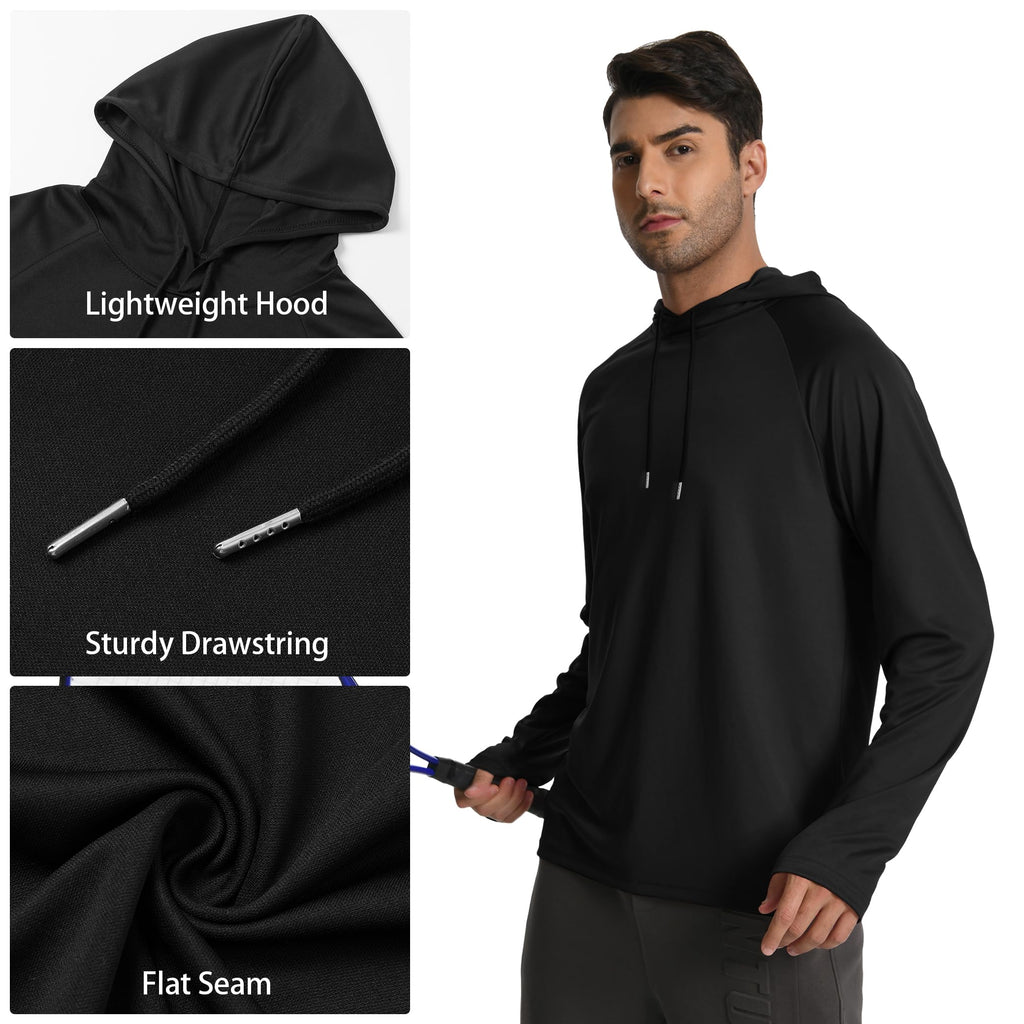 HovSiyla 5 Pack Men's Fishing Shirts Long Sleeve UPF Sun Protection Hoodie Lightweight Hiking Running Swimming Athletic Shirt
