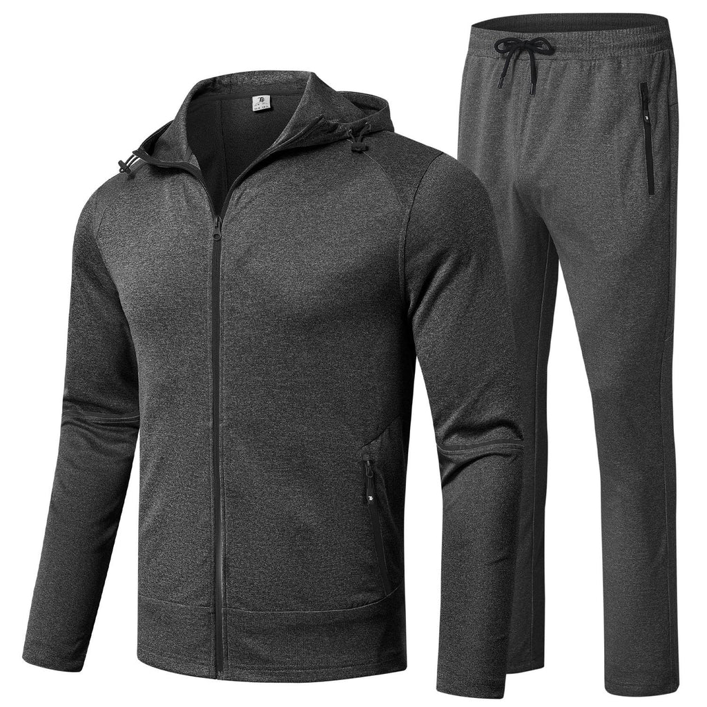 Men's Full-Zip Tracksuit Set with Hoodie Jacket & Jogger Pants
