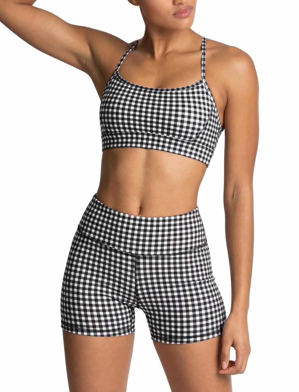 Women's 2-Piece Workout Set with Sports Bra & Biker Shorts