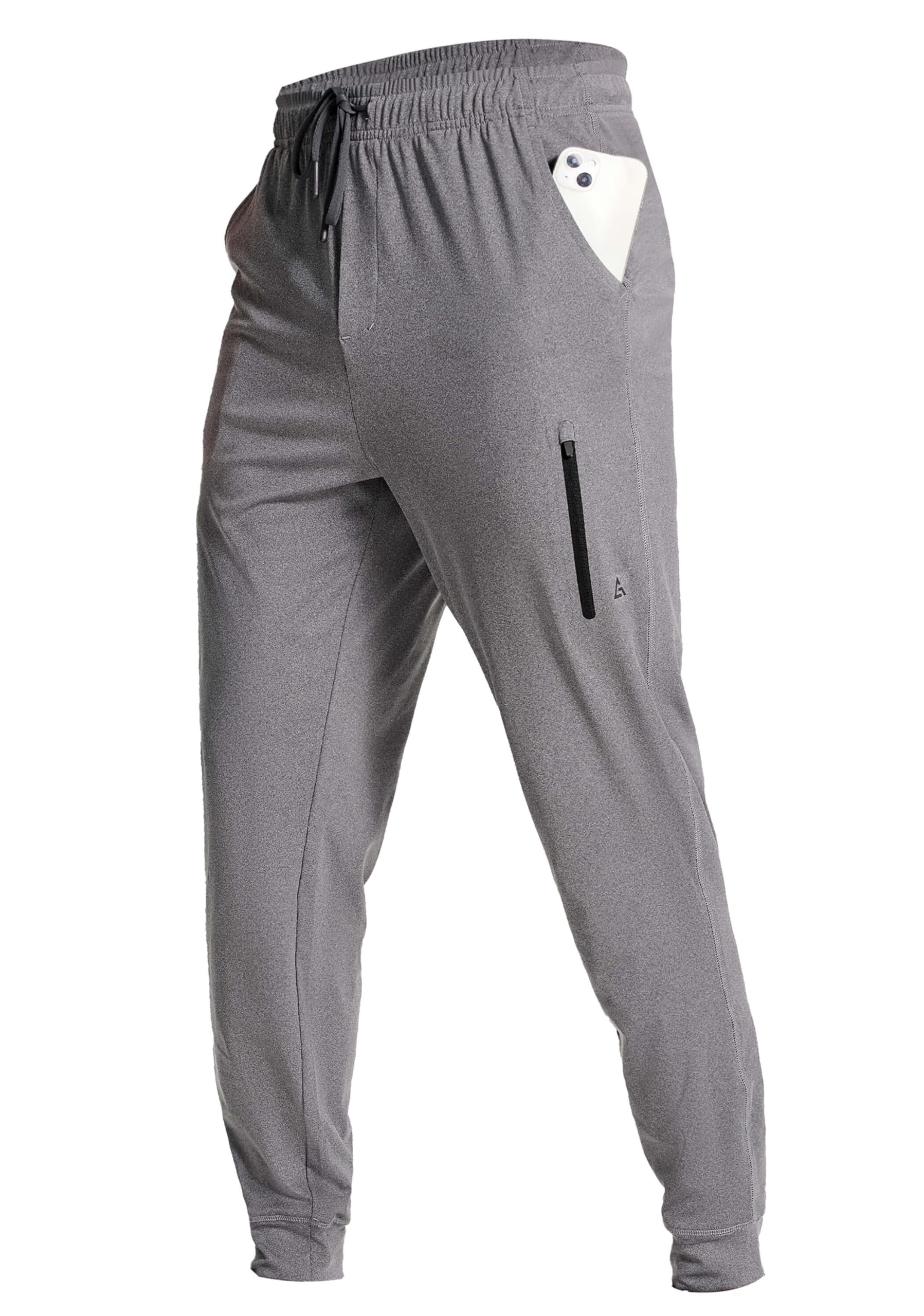 Men's Stretch Athletic Joggers with Zipper Pockets for Training
