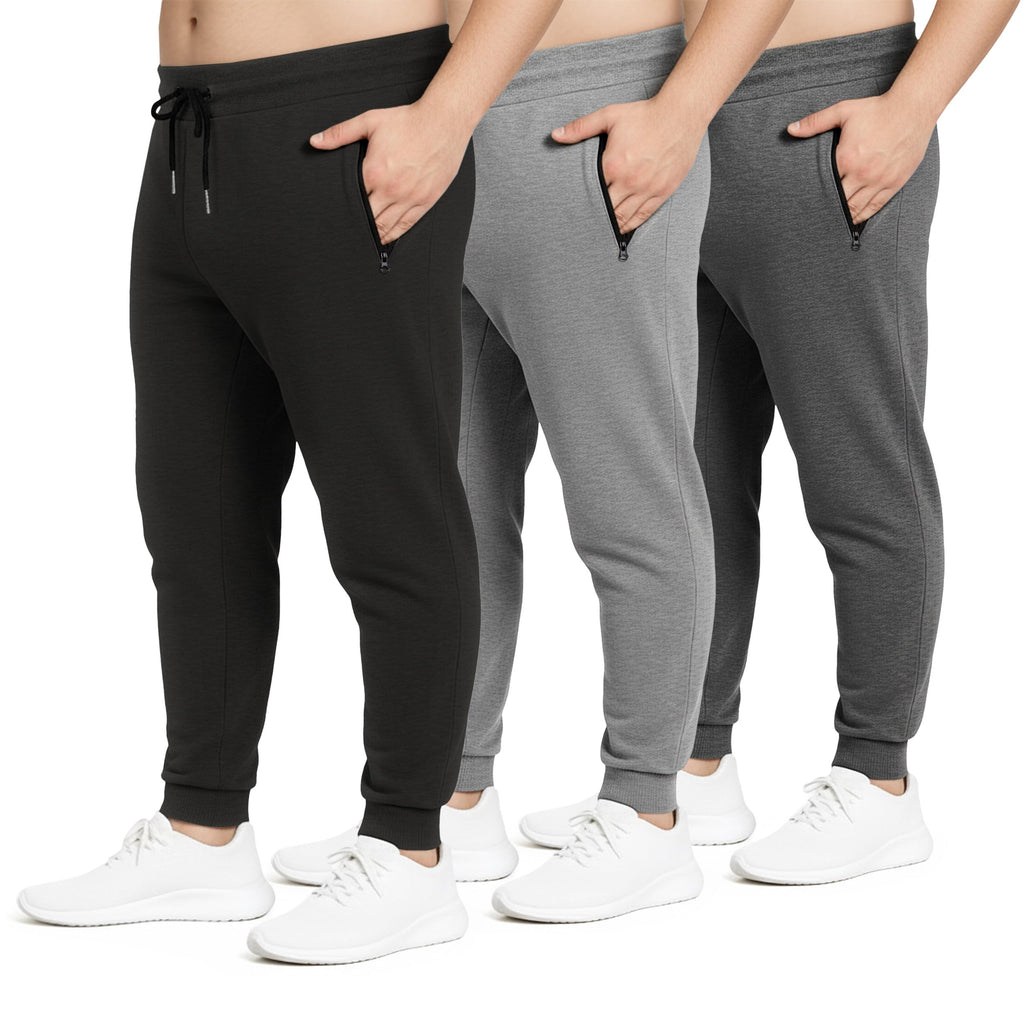 Men's Fleece Jogger Sweatpants with Zipper Pockets for Training