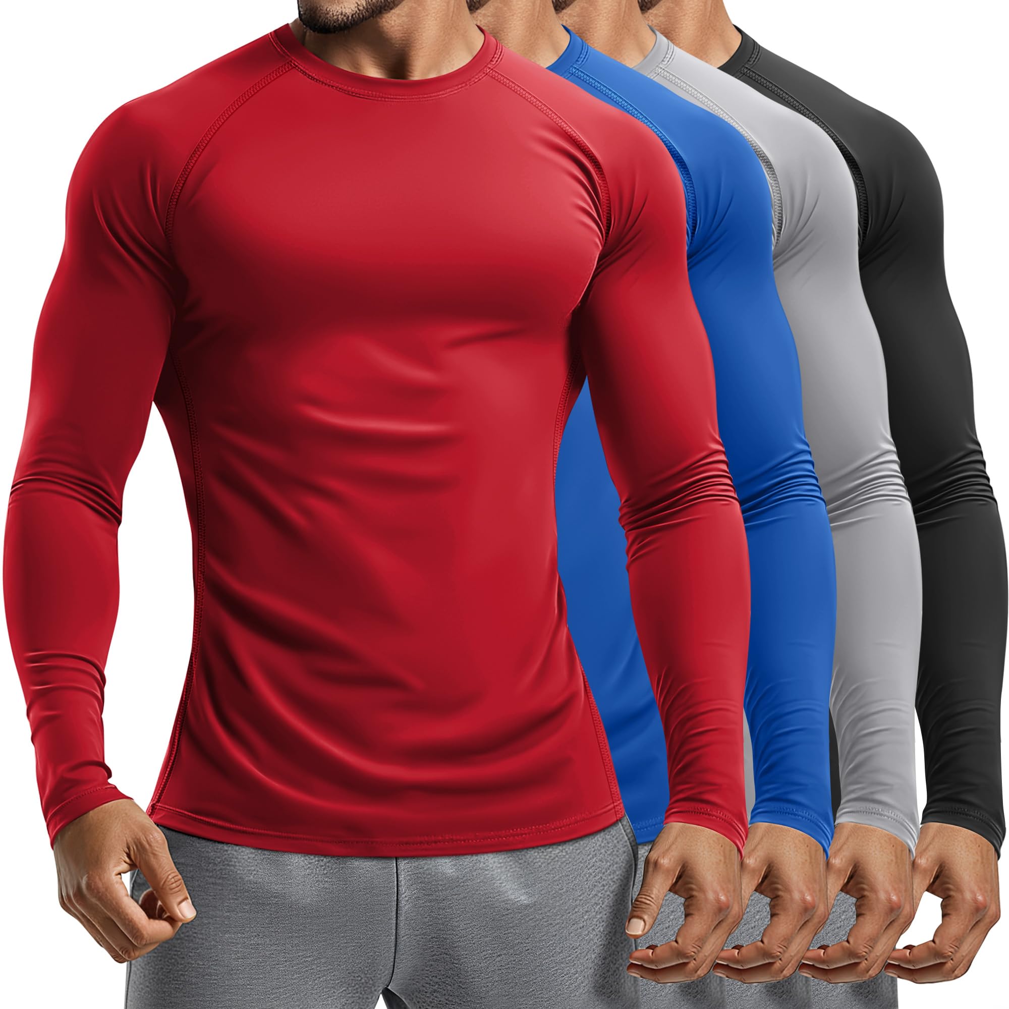 Men's Long-Sleeve Compression Base Layer Shirt for Training & Recovery