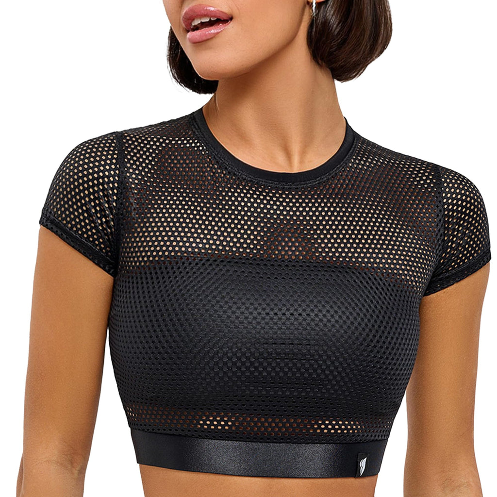 Bona Fide Women's Compression Workout Top Short/Long Sleeve Gym Yoga Running Crop Top