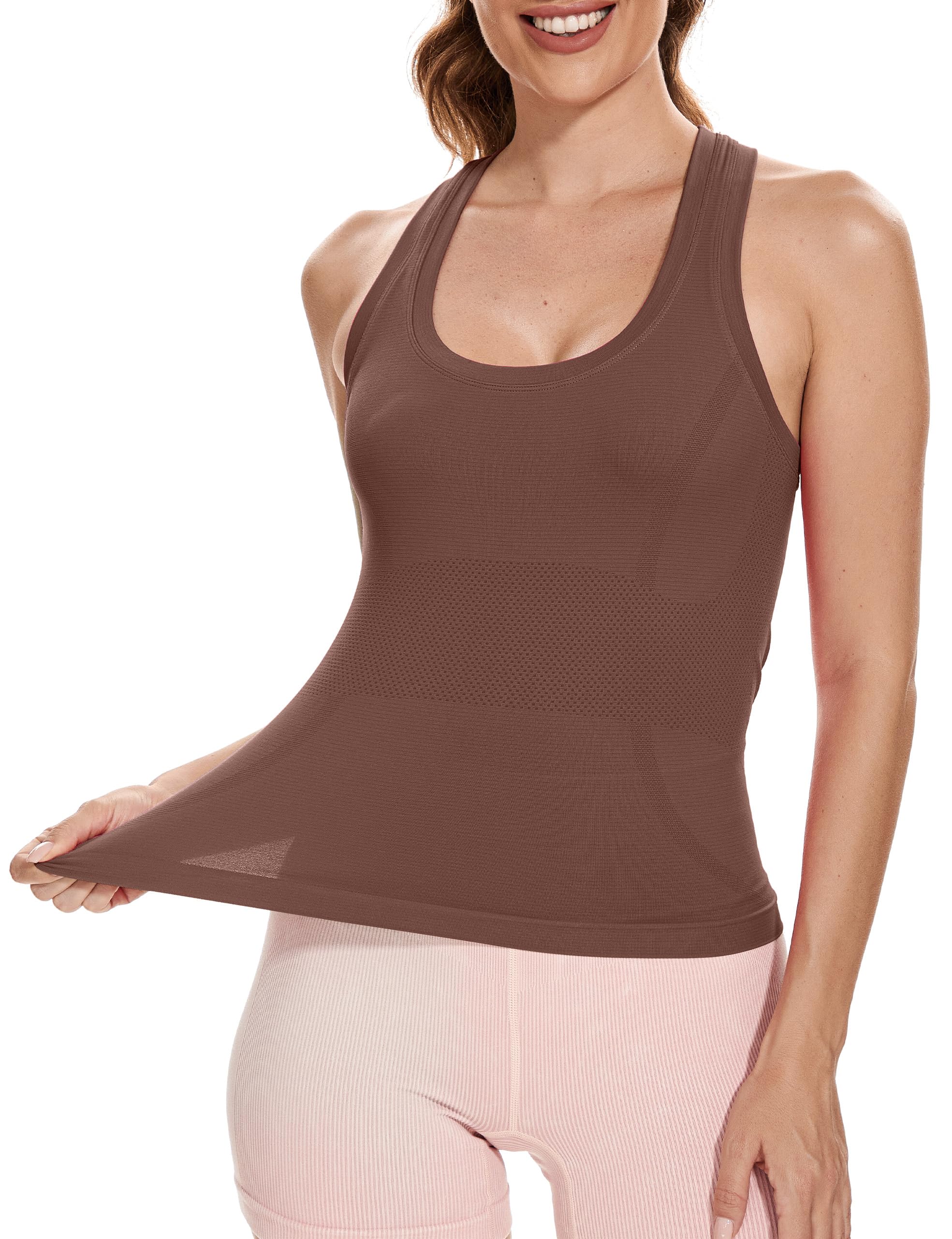 MathCat Seamless Racerback Workout Tank Top Women Sleeveless Gym Yoga Athletic Shirt