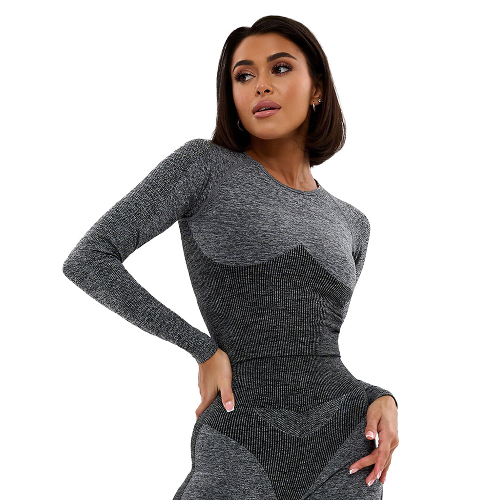 Bona Fide Women's Compression Workout Top Short/Long Sleeve Gym Yoga Running Crop Top