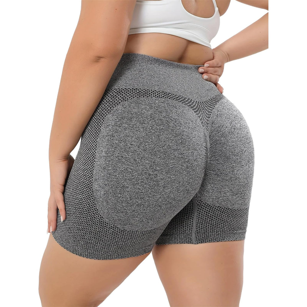 Women Plus Size Elastic Biker Shorts, High Waisted Body Shaping Non Slip Comfort Fitness Sports Daily Casual Wear 4XL