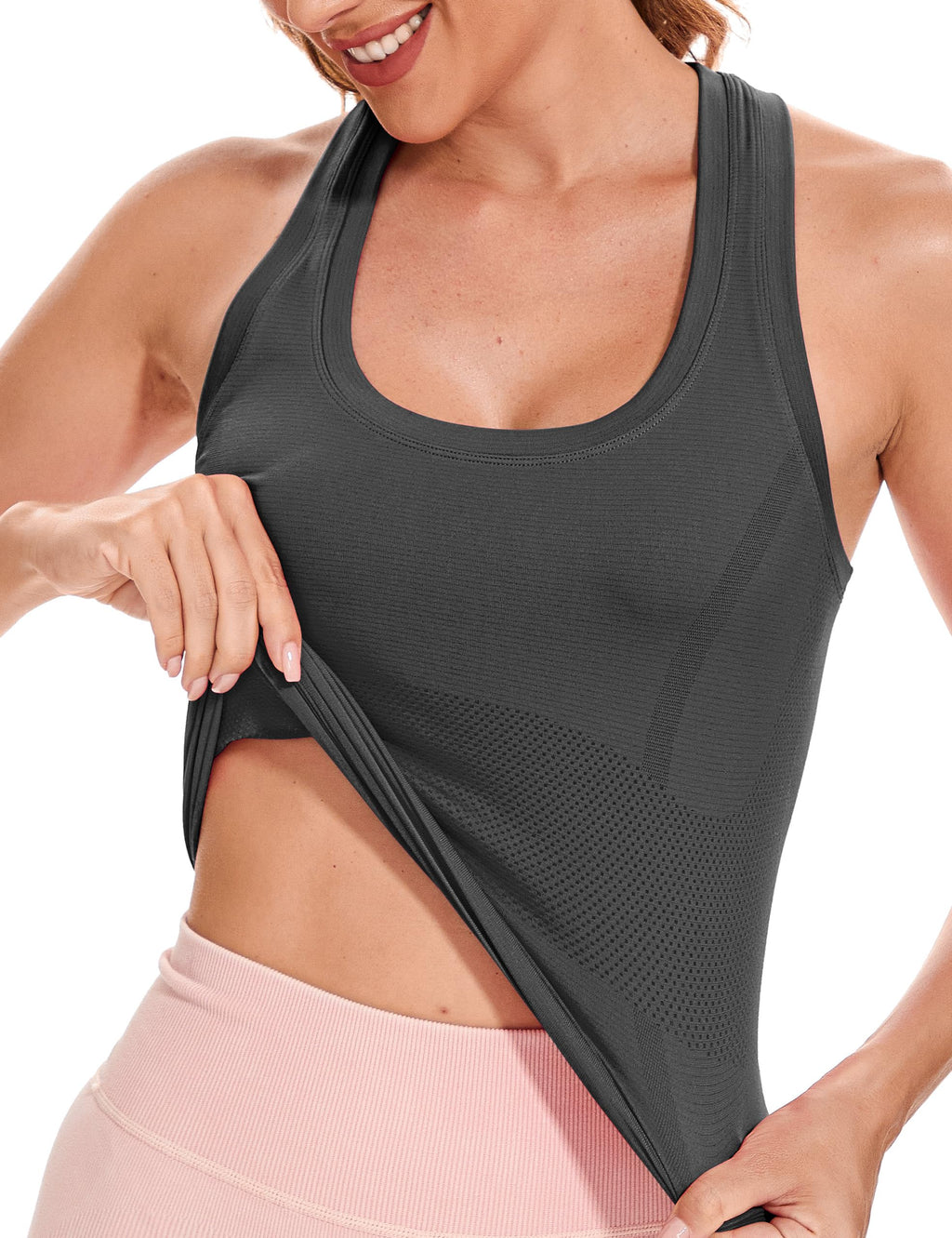 MathCat Seamless Racerback Workout Tank Top Women Sleeveless Gym Yoga Athletic Shirt