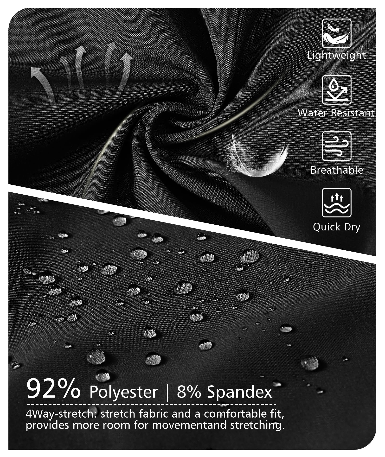 Zoofly Men's Sweatpants Athletic Pants Breathable Quick Dry Water Resistant Jogger Track Pants Workout Hiking Pants